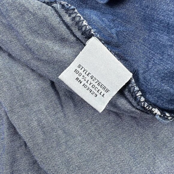 Cafe Marrakesh Two-Toned Button Front Chambray Shirt - Picture 5 of 7